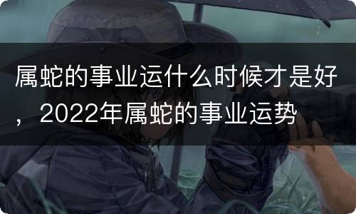 属蛇的事业运什么时候才是好，2022年属蛇的事业运势
