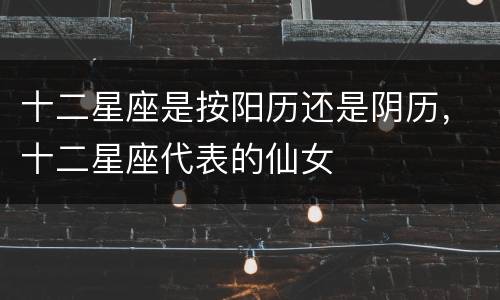十二星座是按阳历还是阴历，十二星座代表的仙女