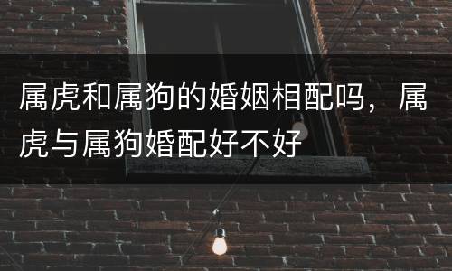 属虎和属狗的婚姻相配吗，属虎与属狗婚配好不好