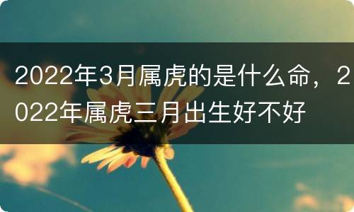 2022年3月属虎的是什么命，2022年属虎三月出生好不好