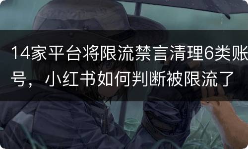 14家平台将限流禁言清理6类账号，小红书如何判断被限流了