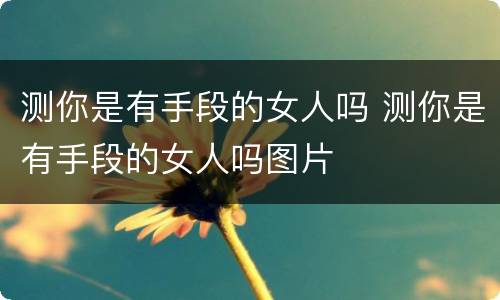 测你是有手段的女人吗 测你是有手段的女人吗图片