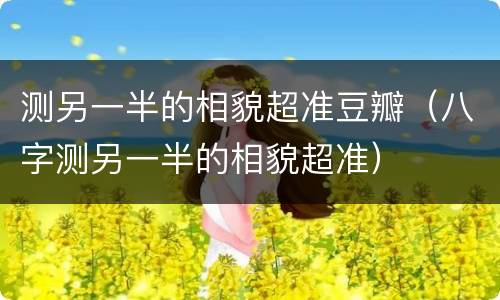 测另一半的相貌超准豆瓣（八字测另一半的相貌超准）