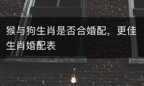 猴与狗生肖是否合婚配，更佳生肖婚配表