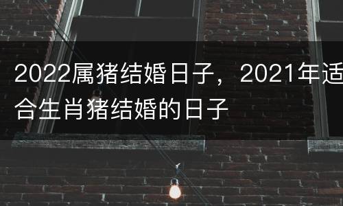 2022属猪结婚日子，2021年适合生肖猪结婚的日子