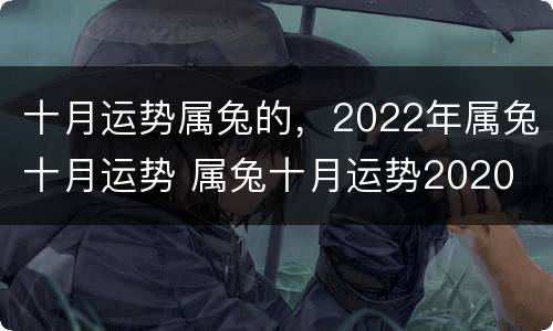 十月运势属兔的，2022年属兔十月运势 属兔十月运势2020