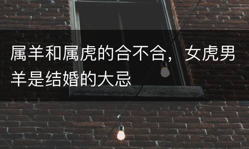 属羊和属虎的合不合，女虎男羊是结婚的大忌