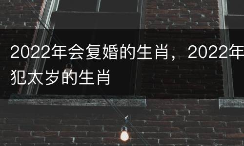 2022年会复婚的生肖，2022年犯太岁的生肖
