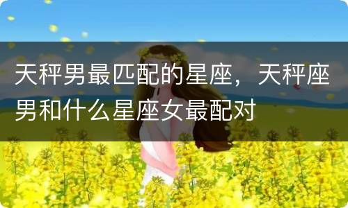 天秤男最匹配的星座，天秤座男和什么星座女最配对