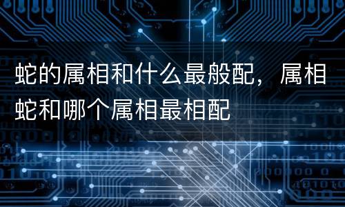 蛇的属相和什么最般配，属相蛇和哪个属相最相配