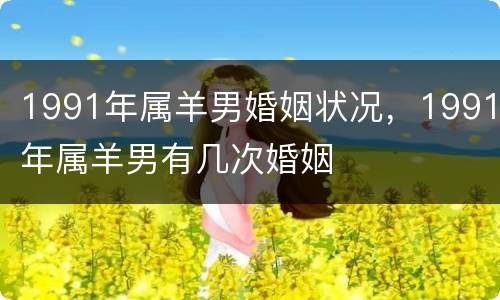 1991年属羊男婚姻状况，1991年属羊男有几次婚姻