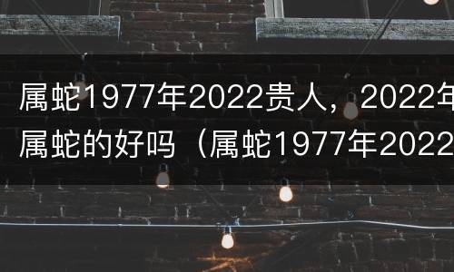 属蛇1977年2022贵人，2022年属蛇的好吗（属蛇1977年2022年运势及运程）