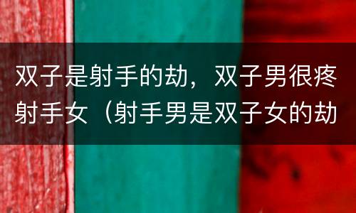 双子是射手的劫，双子男很疼射手女（射手男是双子女的劫么）