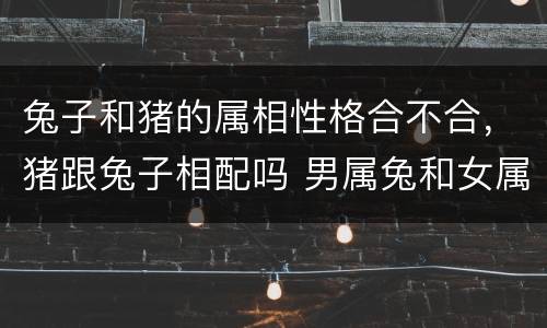 兔子和猪的属相性格合不合，猪跟兔子相配吗 男属兔和女属猪的属