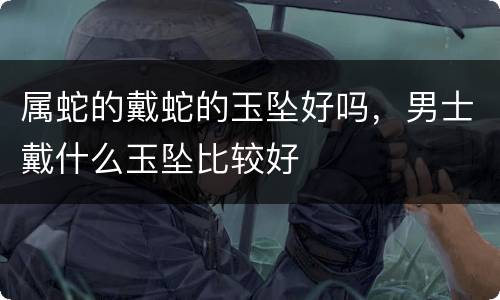 属蛇的戴蛇的玉坠好吗，男士戴什么玉坠比较好