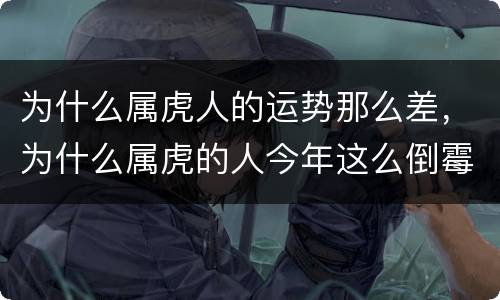 为什么属虎人的运势那么差，为什么属虎的人今年这么倒霉