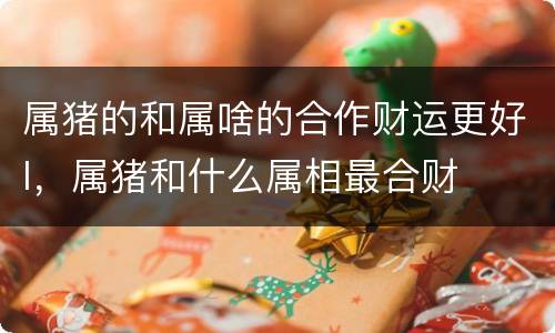 属猪的和属啥的合作财运更好l，属猪和什么属相最合财
