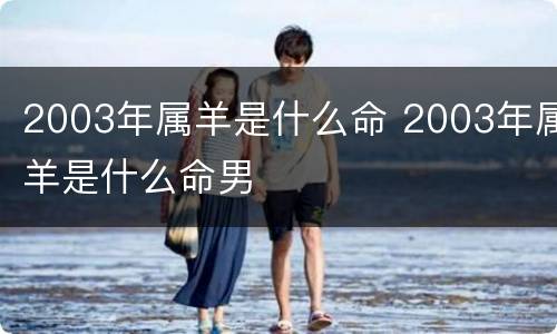 2003年属羊是什么命 2003年属羊是什么命男