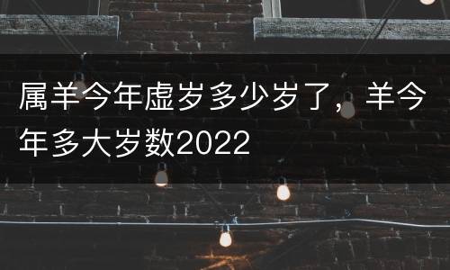 属羊今年虚岁多少岁了，羊今年多大岁数2022