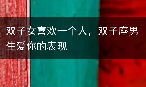 双子女喜欢一个人，双子座男生爱你的表现