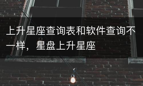 上升星座查询表和软件查询不一样，星盘上升星座