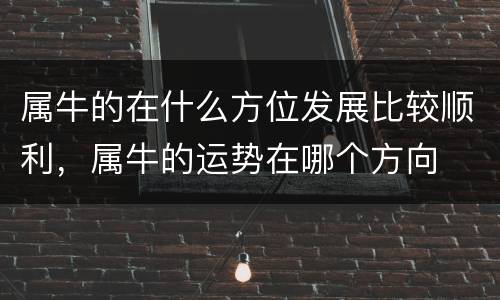 属牛的在什么方位发展比较顺利，属牛的运势在哪个方向