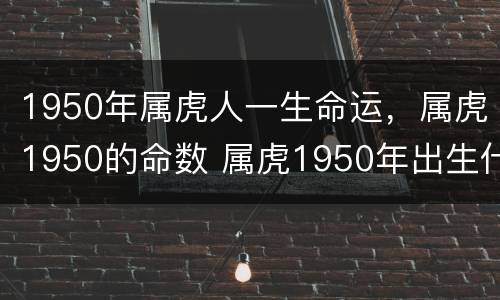 1950年属虎人一生命运，属虎1950的命数 属虎1950年出生什么命