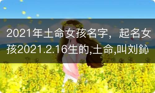 2021年土命女孩名字，起名女孩2021.2.16生的,土命,叫刘鈊桐