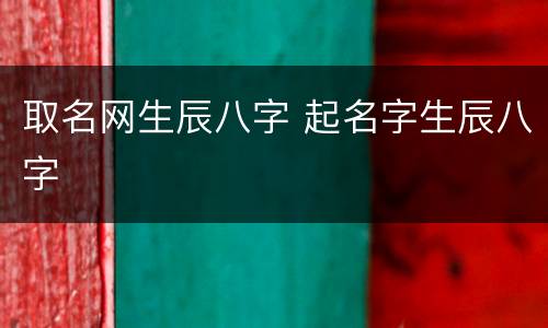 取名网生辰八字 起名字生辰八字