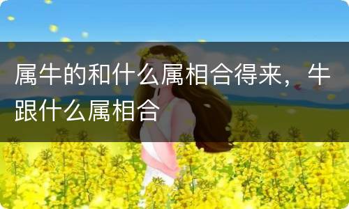 属牛的和什么属相合得来，牛跟什么属相合