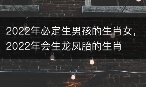 2022年必定生男孩的生肖女，2022年会生龙凤胎的生肖