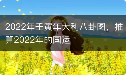 2022年壬寅年大利八卦图，推算2022年的国运