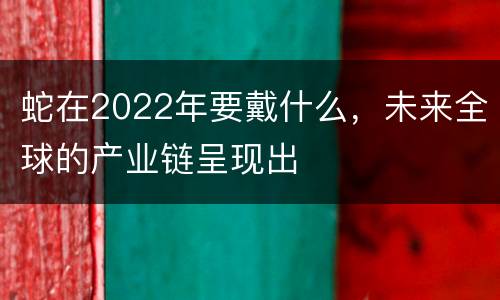 蛇在2022年要戴什么，未来全球的产业链呈现出