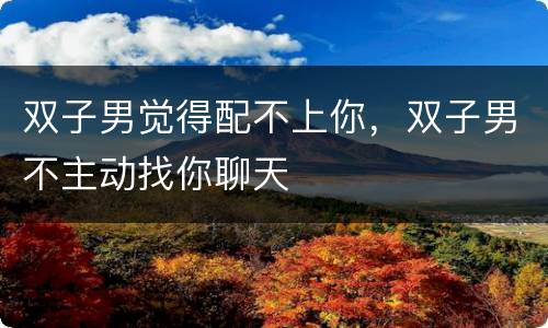 双子男觉得配不上你，双子男不主动找你聊天