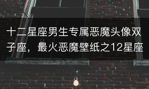 十二星座男生专属恶魔头像双子座，最火恶魔壁纸之12星座