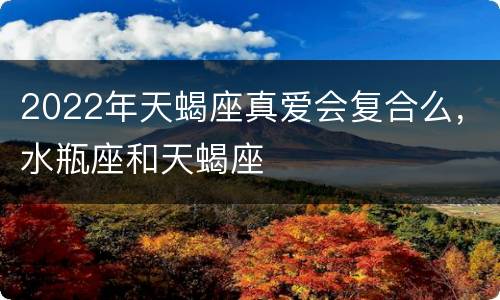 2022年天蝎座真爱会复合么，水瓶座和天蝎座