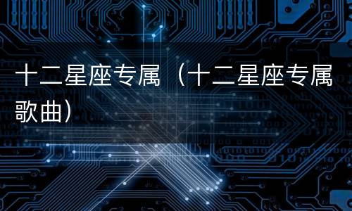 十二星座专属（十二星座专属歌曲）