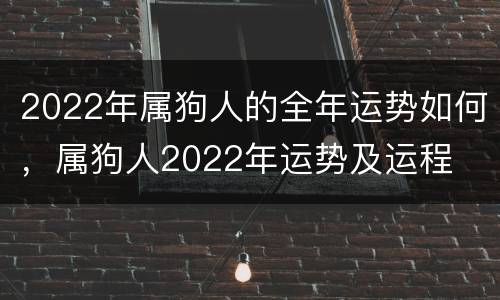 2022年属狗人的全年运势如何，属狗人2022年运势及运程
