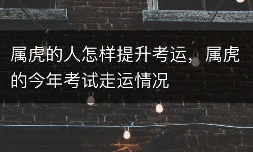 属虎的人怎样提升考运，属虎的今年考试走运情况