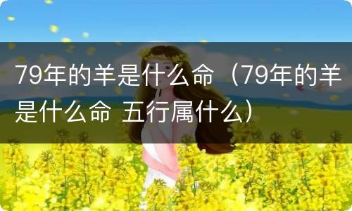 79年的羊是什么命（79年的羊是什么命 五行属什么）
