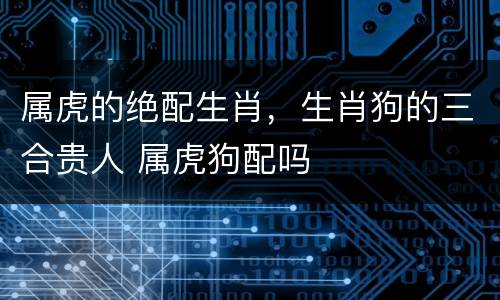 属虎的绝配生肖，生肖狗的三合贵人 属虎狗配吗