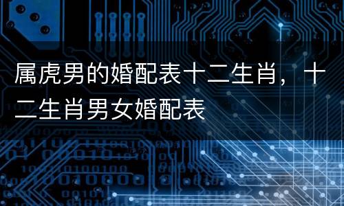属虎男的婚配表十二生肖，十二生肖男女婚配表
