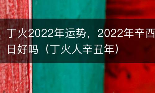 丁火2022年运势，2022年辛酉日好吗（丁火人辛丑年）