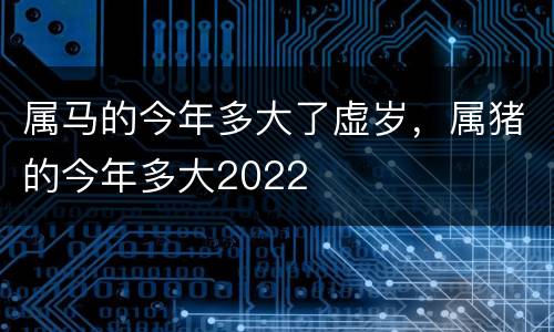 属马的今年多大了虚岁，属猪的今年多大2022
