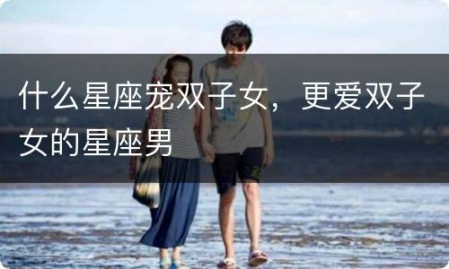 什么星座宠双子女，更爱双子女的星座男