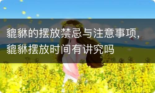 貔貅的摆放禁忌与注意事项，貔貅摆放时间有讲究吗