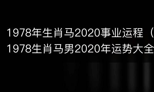 1978年生肖马2020事业运程（1978生肖马男2020年运势大全）