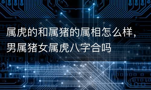属虎的和属猪的属相怎么样，男属猪女属虎八字合吗