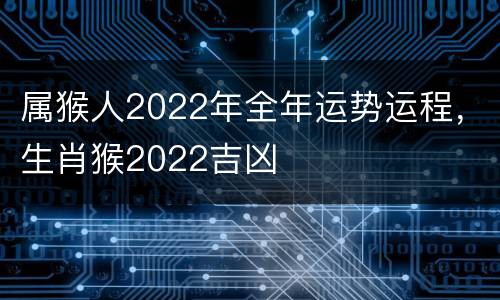 属猴人2022年全年运势运程，生肖猴2022吉凶