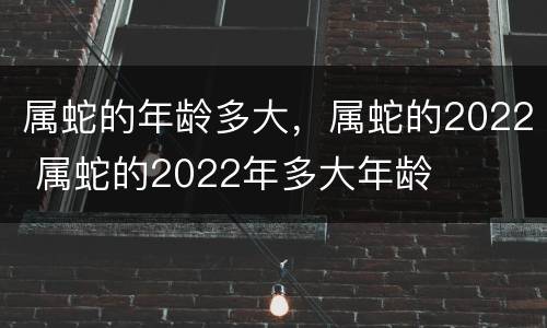 属蛇的年龄多大，属蛇的2022 属蛇的2022年多大年龄
